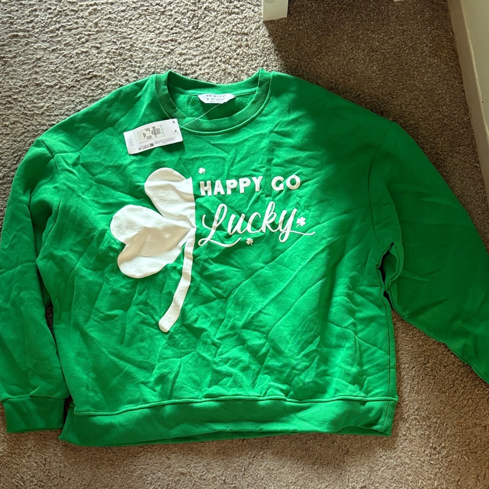 Primark Green 'Happy Go Lucky' Sweatshirt